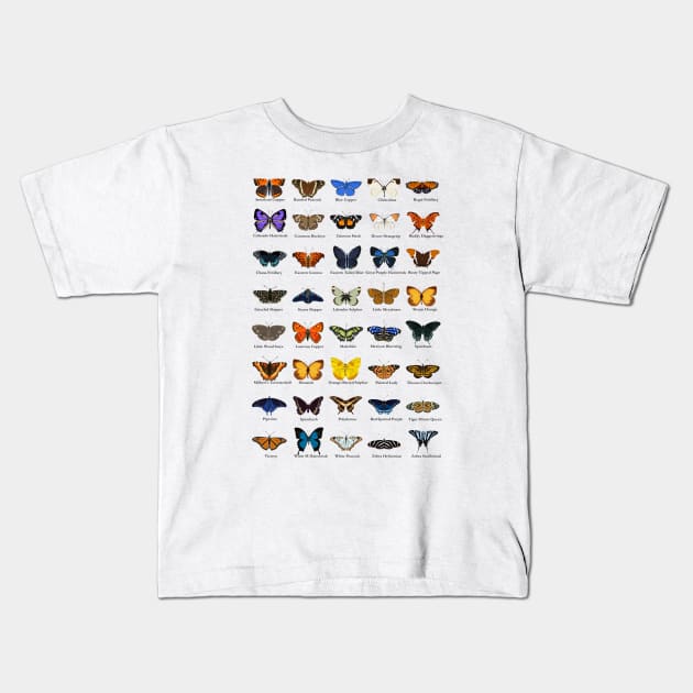 Butterflies Kids T-Shirt by hereticwear